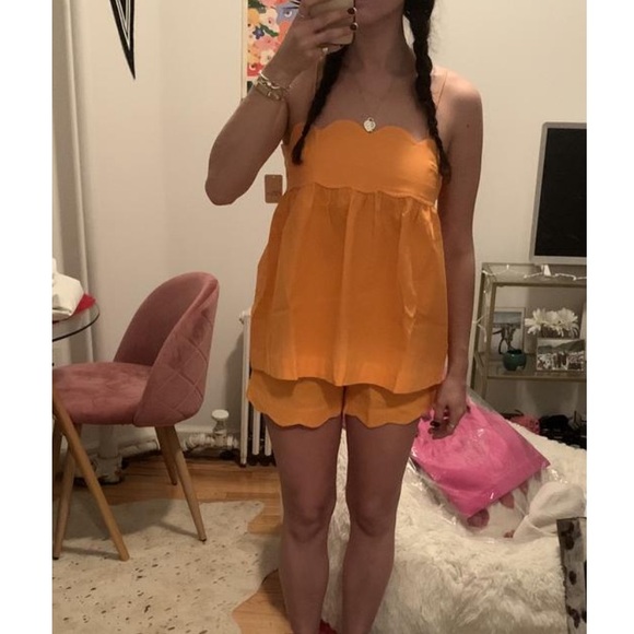 Sweet Scallop Top Green / Blue Calm Waters Spaghetti Straps Size Small NWT - Picture 10 of 14